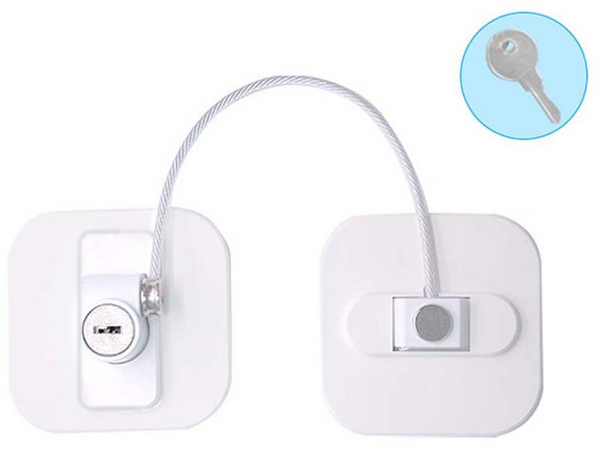 치트몰 냉장고 사물함 안전 잠금 시건 장치 열쇠형 화이트, 1개