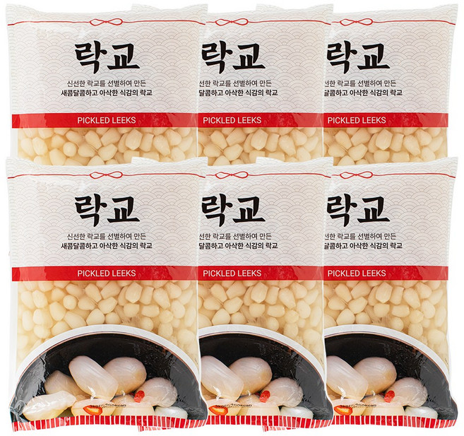일식 업소용 대용량 락교(팩), 6개, 3kg