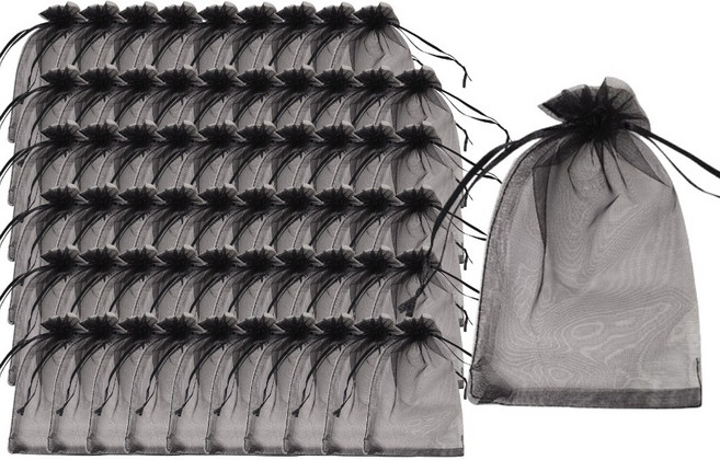 바이유즈 망사포장주머니 투명포장백, 60개, 블랙