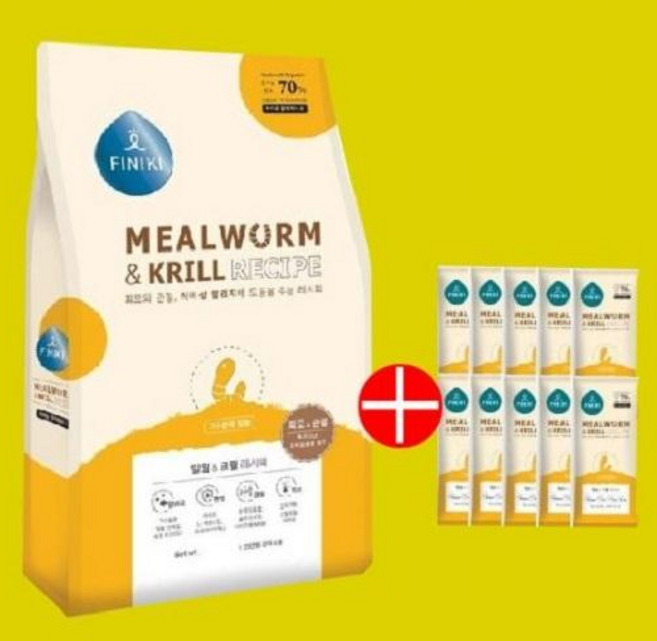 피니키 밀웜 알러지 가수분해 인섹트 강아지사료, 3.5kg, 1개, 곤충, 밀웜&크릴, 샘플 10개