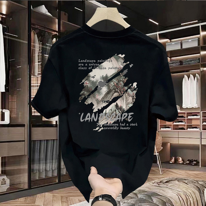 훌룰루 고급 남자반팔티셔츠 그래픽티셔츠 오버핏반팔티