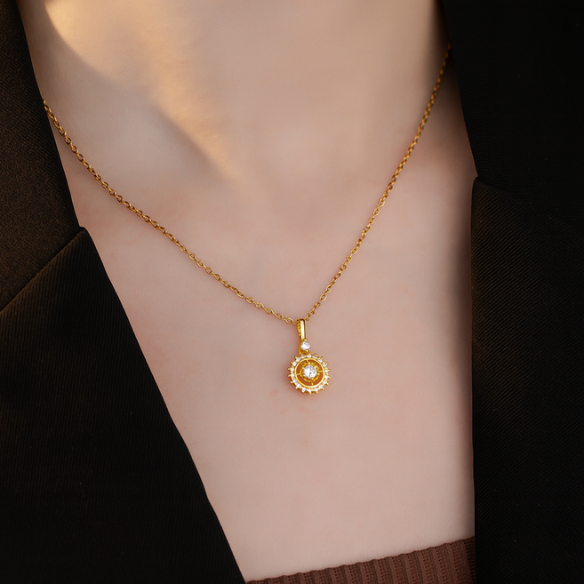 COCOYOU 여성용 14K 도금 로맨틱 다이아몬드 펜던트 목걸이 RLA-34