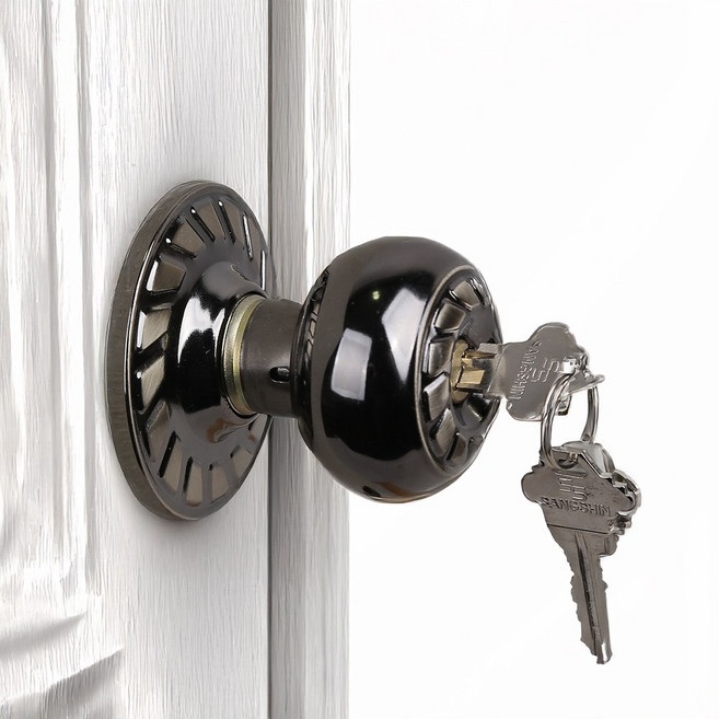 원형 실린더 현관문 방문 손잡이 엔틱 AB, 4개