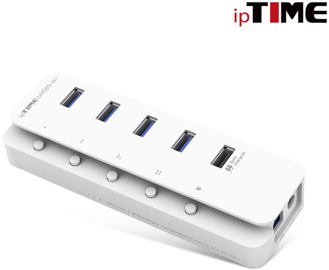 ipTIME 5포트 USB허브 UH505-QC1, 혼합 색상, 1