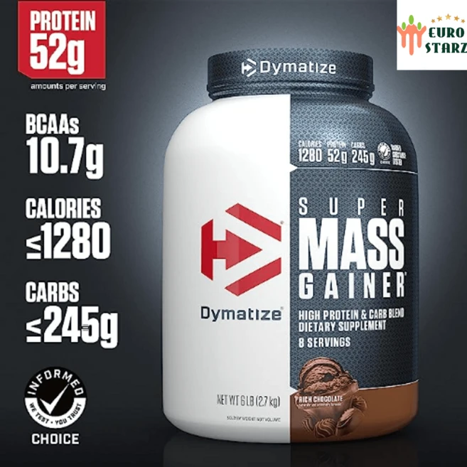 Dymatize 슈퍼 매스 게이너 초코릿맛 2.7kg 단백질52g BCAA 류신 살찌우기, 1개 - 쿠팡