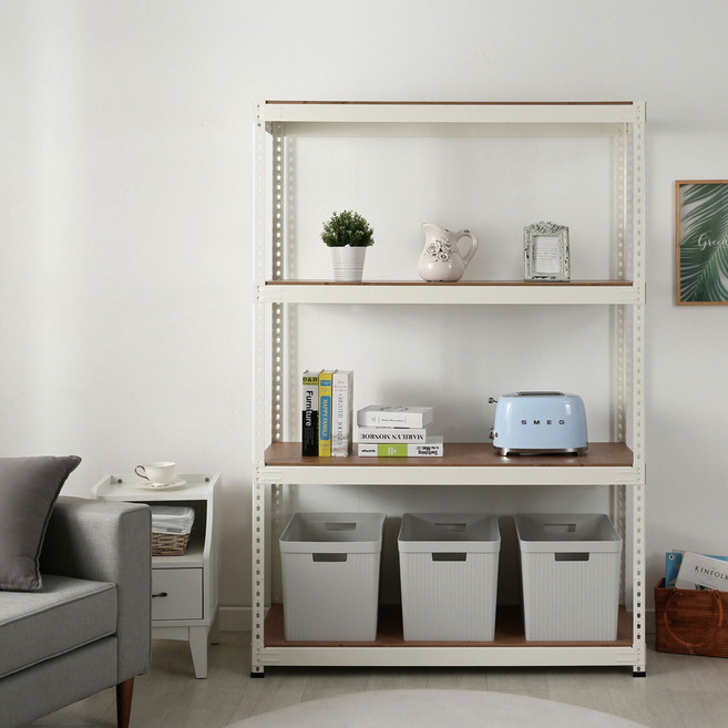 무볼트 베란다 조립식 앵글 선반 4단 수납선반 조립식 앵글선반 4단 앵글 자재 조립식앵글선반 주문제작, MDF, 1000*600, 1800, 1개