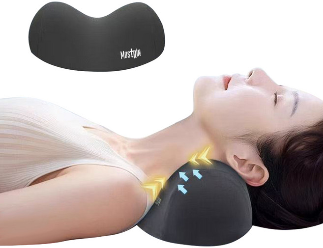 Mostrin 메모리폼 목베개 인체공학 기능성 경추베개, 1개, 다크 그레이