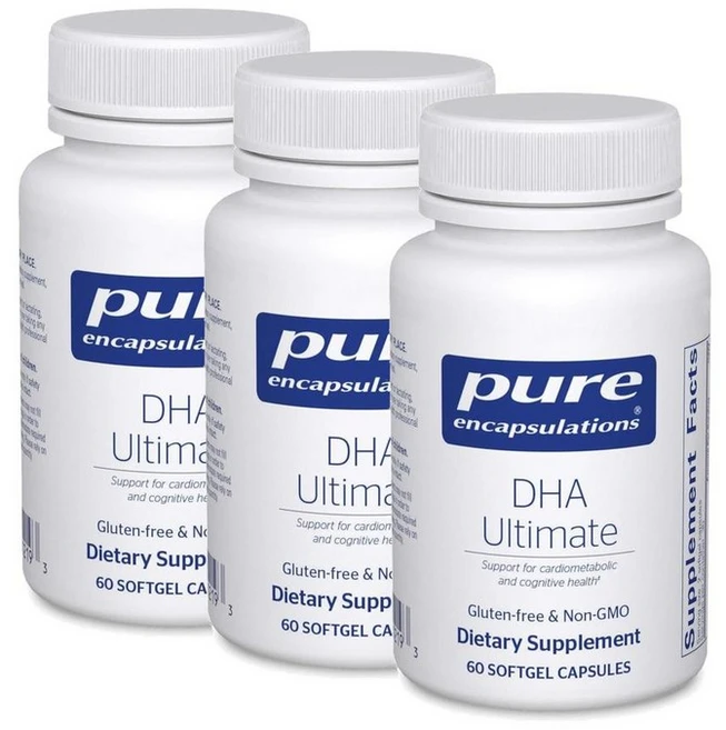 퓨어인캡슐레이션 DHA 얼티메이트 피쉬오일 추출물 소프트젤 Pure Encapsulations DHA Ultimate, 3개, 60정 - 쿠팡