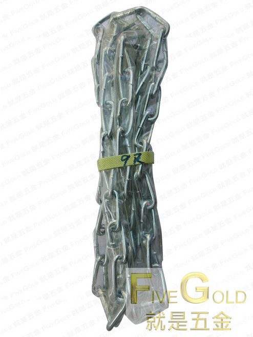 就是五金 鋼鍊 2分 * 9尺 鍍亞 防護器具, 1個