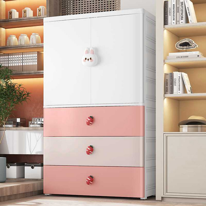 베이비 아기 옷장 키즈 신생아 아이 유아 서랍장 세트, 65cm 행거/서랍 1단 토끼, 1단