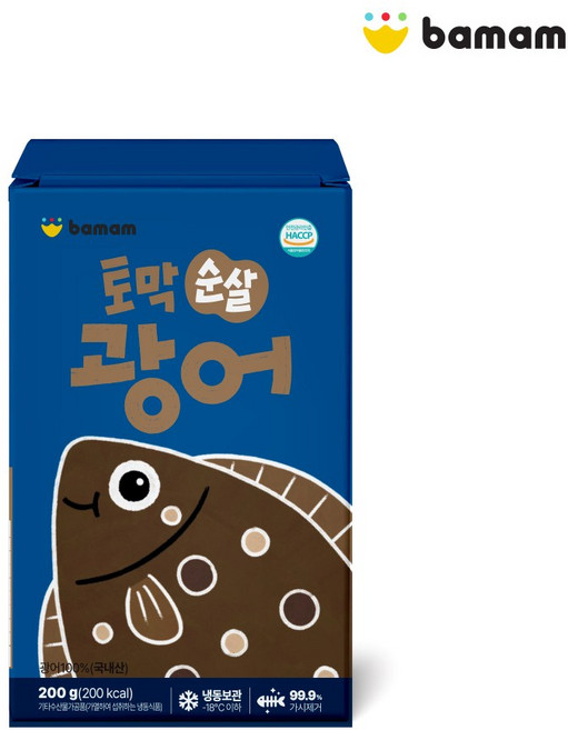 바맘 토막 순살 생선 광어 200g, 1개