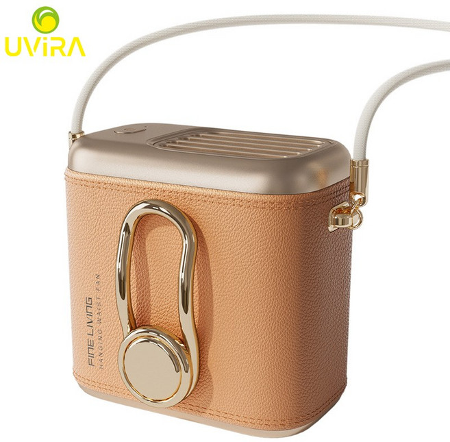 Uvira 휴대용 허리 선풍기 USB 충전식 대용량 광풍 급속냉각 저소음 무선 미니선풍기, 오렌지, k35