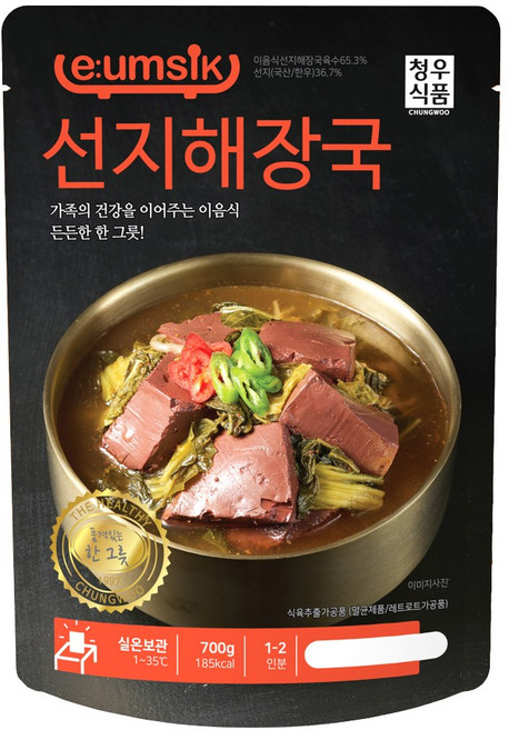 이음식 선지해장국 700g 실온보관 1-2인분, 5개