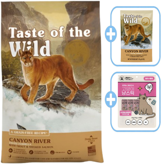 테이스트오브더와일드 그레인프리 송어 훈제연어 캣 +샘플170g + 냥스틱4p, 1개, 4.5kg