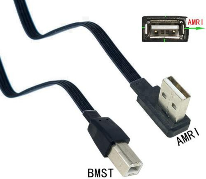 직선 USB2.0 회전 엘보우 인쇄 데이터 라인 USB 인쇄 라인 B Male0.1m0.2.0.3m0.5m1m의 회전 엘보우, 30CM_AMRI-BMST, 05 AMRI-BMST_03 30CM, 1개