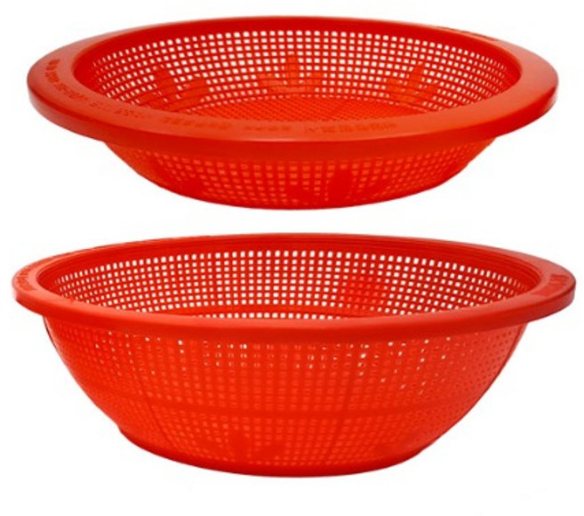새마을 폼소쿠리 상/하 세트 공갈소쿠리 과일 야채 바구니, 1세트, 빨강