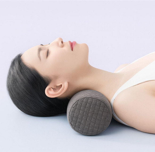 파인다즈 기능성 메모리폼 원형 경추베개, 1개, 그레이