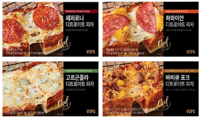 빕스 디트로이트 피자 4팩 세트 페퍼로니/고르곤졸라/바비큐포크/하와이안, 바비큐포크 디트로이트 피자 4팩, 4개, 125g