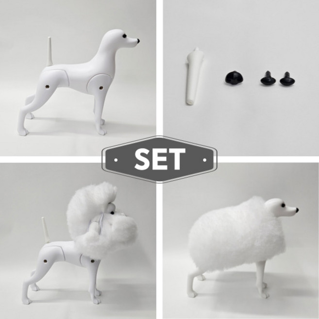 펫마스터/견체(화이트)+도그위그(말티즈)+부분위그(화이트), 1개