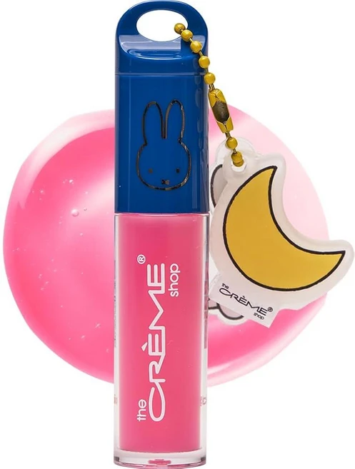 The Crème Shop Miffy 립 오일 열쇠고리와 미피 참 광택 마감 오래 지속됨 호호바 오일 함유 입술에 수분을 공급하고 통통한 입술을 위한 해바라기 오일, The Crème Shop Miffy 립 오일, 열쇠 - 쿠팡