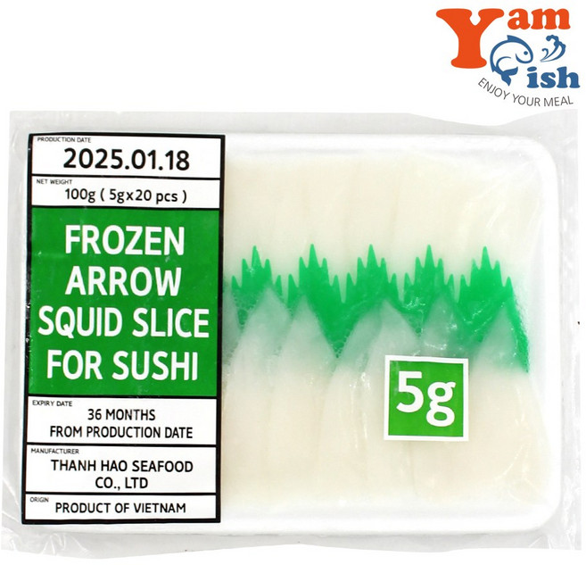 초밥용 한치 오징어 5g 20미, 1개, 100g