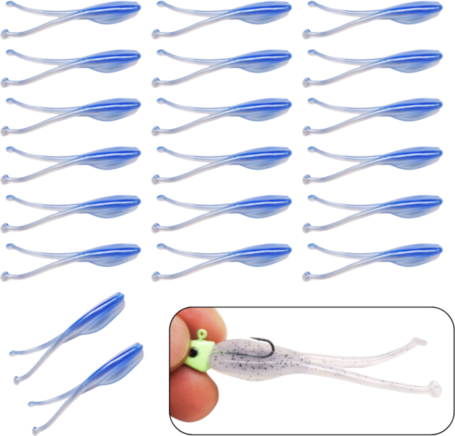 히트페이스 대용량 더블피그웜 2.5인치, 1세트, 2g, 블랙 (20P)