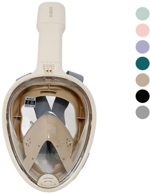 SUB22 풀페이스 스노쿨링 마스크, 브라운