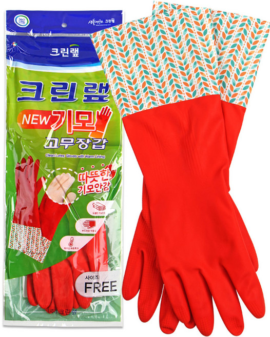 크린랩 기모 고무장갑 대, 10개, 대(L)