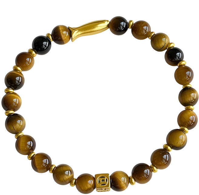 레베르 소원 행운의 호안석 물고기 포인트 원석 비드 팔찌