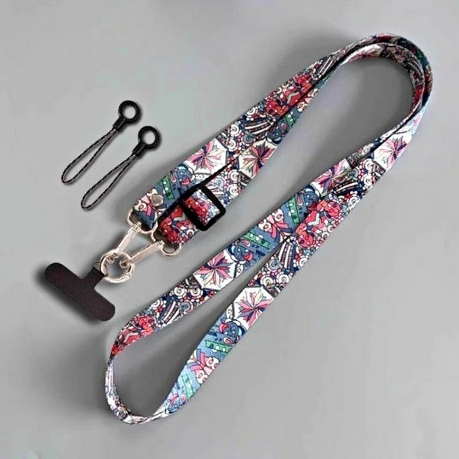 어깨가 편안하고 예쁜 크로스 바디 스마트폰 스트랩, 1개, 트로피칼