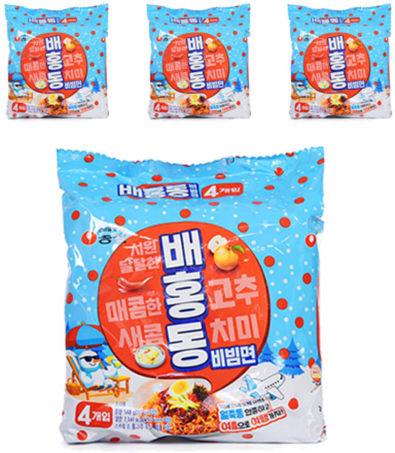 Baehongdong 梨紅冬 冷拌麵 4入組 137g, 16包