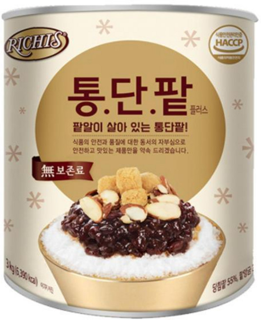 리치스 통단팥 플러스, 3kg, 1개