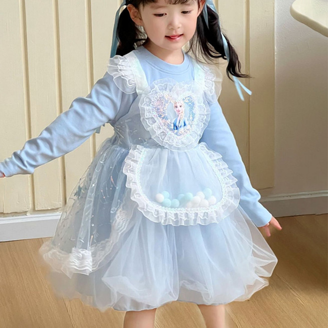 웨스턴 NEW 겨울왕국원피스 엘사드레스 긴팔원피스 공주드레스 (사은품:왕관 요술봉) T-1