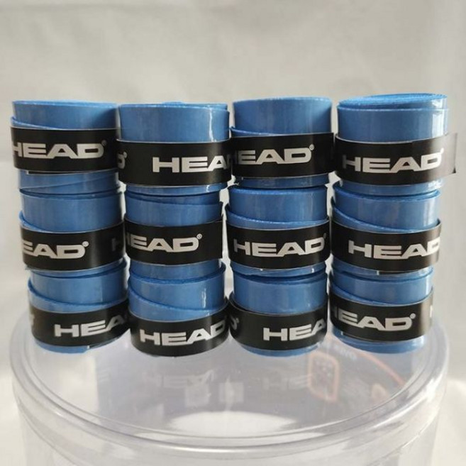 테니스 오리지널 헤드 오버 그립 미끄럼 방지 라켓 스웨트 밴드 Padel 충격 흡수 그립 테이프 훈련 액세서리 60 개, sticky blue, 1개, sticky blue