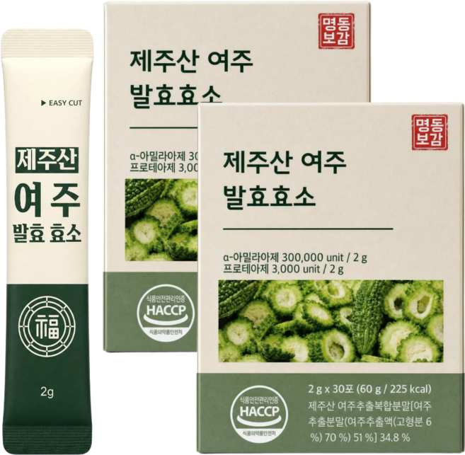 국산 여주발효효소 제주산 여주와 효소 식약청인증 여주 발효효소 분말, 2개, 60g