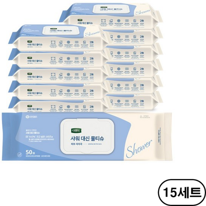 디펜드 샤워 대신 물티슈 캡형, 60g, 50매, 180개