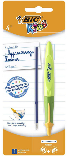 BIC Kids 原子筆 Learner 人體工學設計, 1個, 綠 / Vert Pomme, 綠 / Vert Pomme