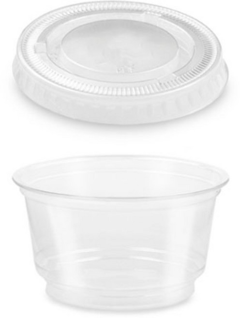 엠엔피 일회용 투명 과일컵 디저트 샐러드 포장용기 7온스 평뚜껑, 1개, 100세트