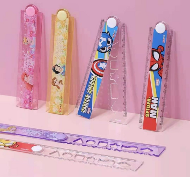 디즈니 프린세스 마블 캐릭터 접이식 모형 폴딩자 30cm, A타입(프린세스)