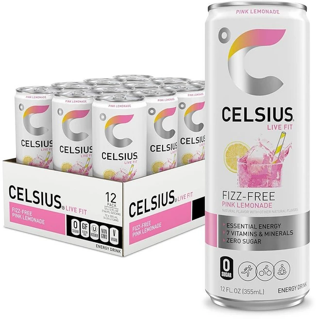 셀시어스 스파클링 망고 레모네이드 에너지 드링크 355ml 12캔, Fizz Free Pink Lemonade, 12개 - 쿠팡