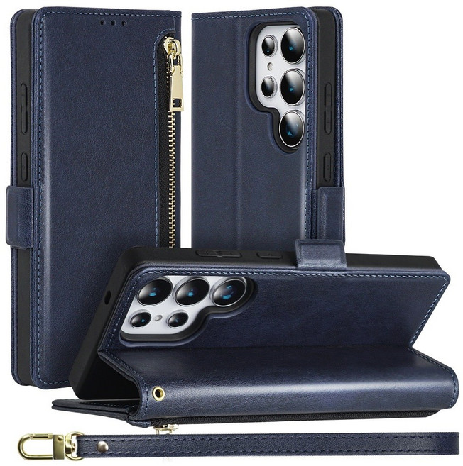 헤미션 갤럭시 S25 울트라 카드 지갑 다이어리 스트랩 가죽 핸드폰 케이스