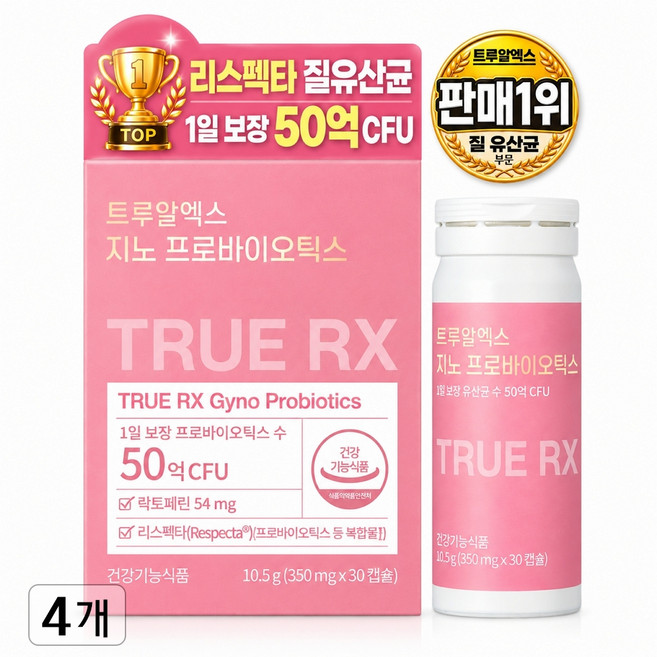 트루알엑스 지노 프로바이오틱스 리스펙타 질 유산균 10.5g, 30정, 4개