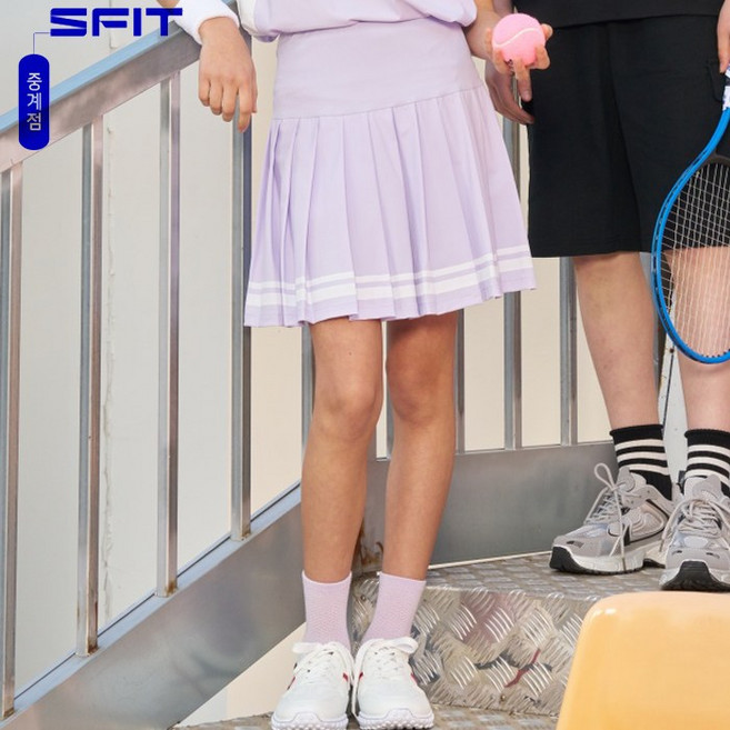 에스핏 중계점 25년 여름신상품 대전 막~시작! 변형 주름 스커트 (라벤더) 시원한 터치감의 신축성 좋은 벤츄리 소재의 속바지 일체형 스커트 아동 주니어