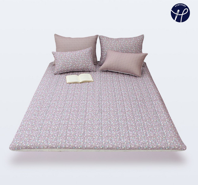 홈홈 국내 제조 먼지없는 세미마이크로 전기 온수 온열 매트커버, 꽃안_핑크