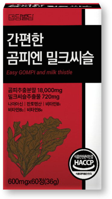 곰피 추출물 간편한 밀크씨슬 국내산 쇠미역 HACCP 식약청인증, 1박스, 60정