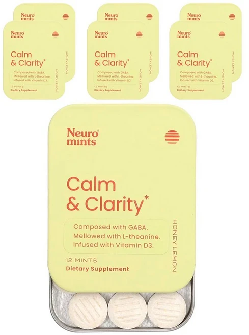 NeuroGum NeuroMints Calm Clarity 허니 레몬 6팩 각 12개 - 쿠팡