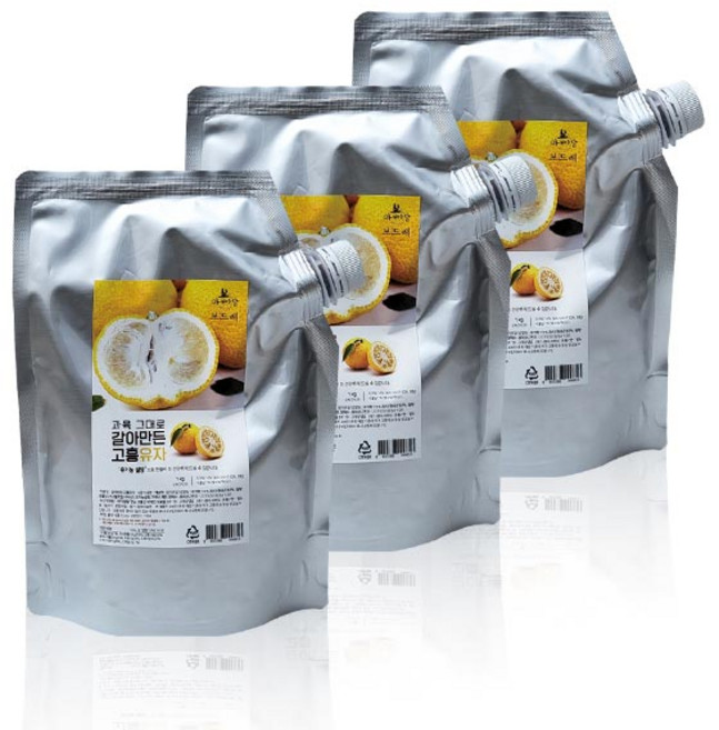 아빠랑 과육 그대로 갈아만든 고흥 유자 1kg, 3개