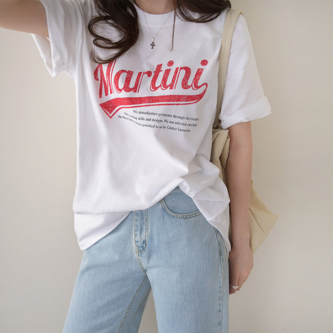 데일리앤 마르 여자 반팔 박스티 오버핏 빅사이즈 면 이너 레깅스 롱 라운드