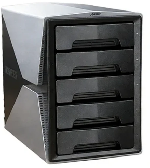 UGREEN 5 디스크 어레이 캐비닛 2.5/3.5인치 하드 드라이브 인클로저 SATA 시리얼 포트 "8개의 RAID+ 및 re, 01 five plates no RAID