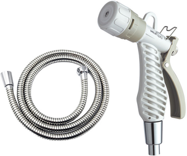 DL-S4192 3기능 스프레이건 + 국산 황동 샤워기호스(1.5M) 베란다 발코니 화장실 스프레이건 호스 세트, 1개